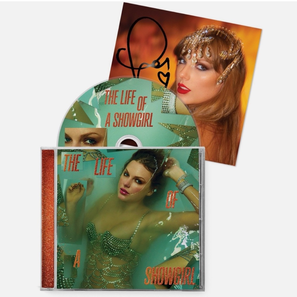 SIGNED Taylor Swift The Life of a Showgirl CD + Hand Signed Photo #1